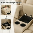 thumbnail image 4 of IPKIG Loveseat Recliner Sofa, Double Manual Recliner RVs Sofa with Storage Console, Side Pockets Cup Holder, Wingback Loveseat Reclining Couch for Living Room, Bedroom, RVs, Beige, 4 of 8