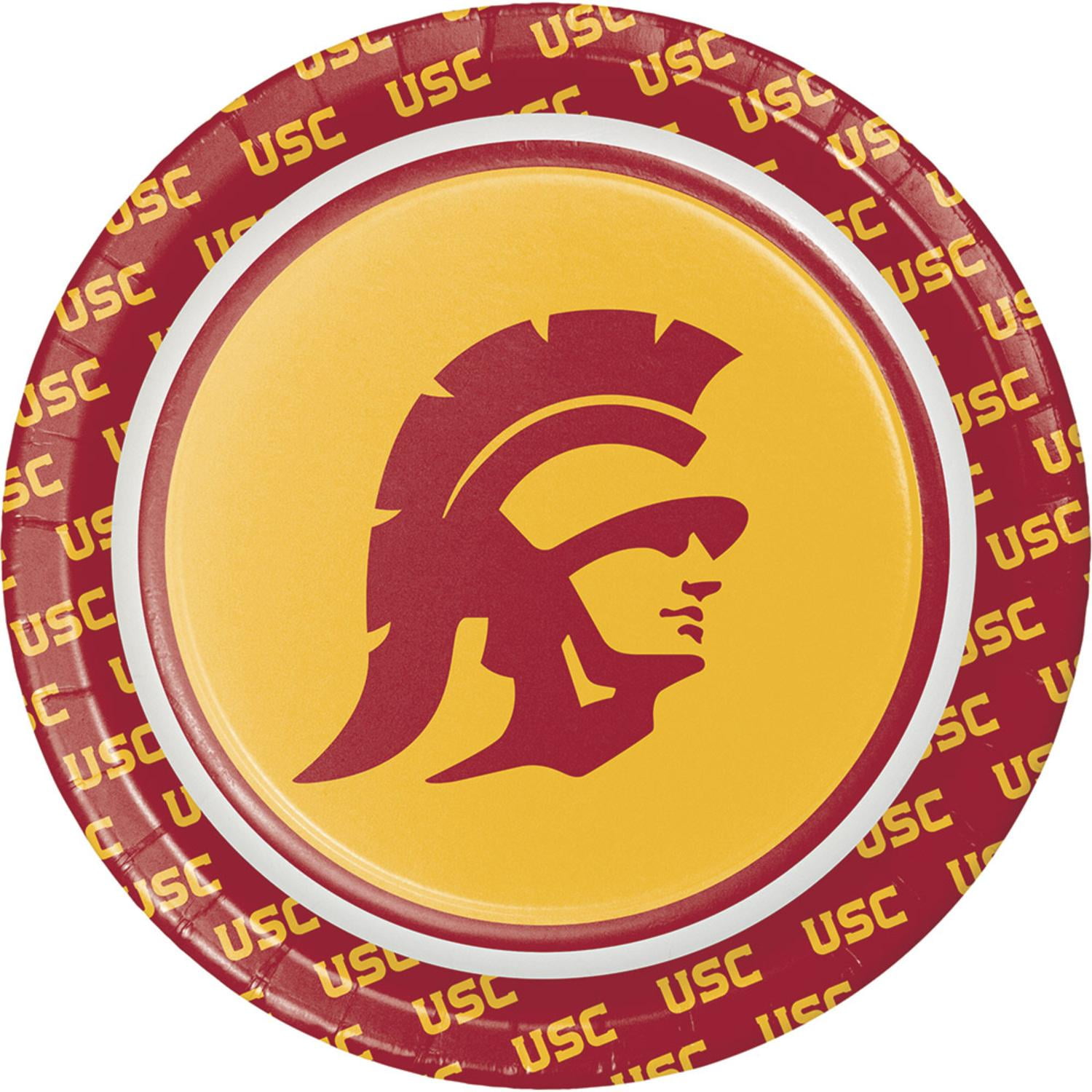 University of Southern California Round Paper Dessert Plates 8 Count