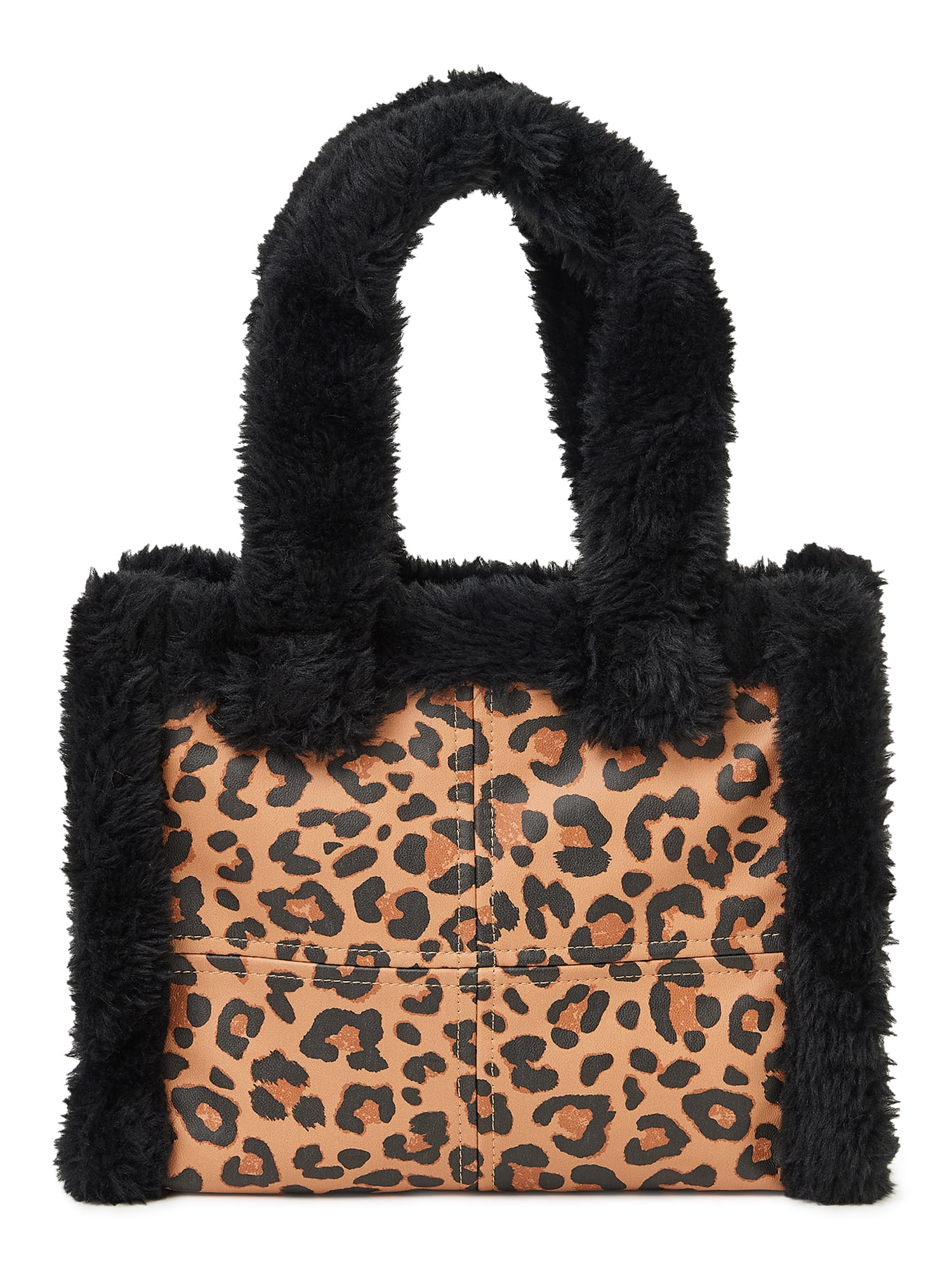Leopard Print Grab Bag Faux Leather Ladies Mini Top Handle Handbag Animal Print 