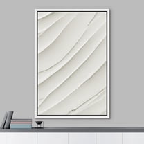 PixonSign Framed Wall Art Geometric White Paint Slash Waves Abstract Shape Paintings Minimalism Modern Art Decoration Contemporary Canvas Prints Fine Art Cool for Rooms - 24"x36" White