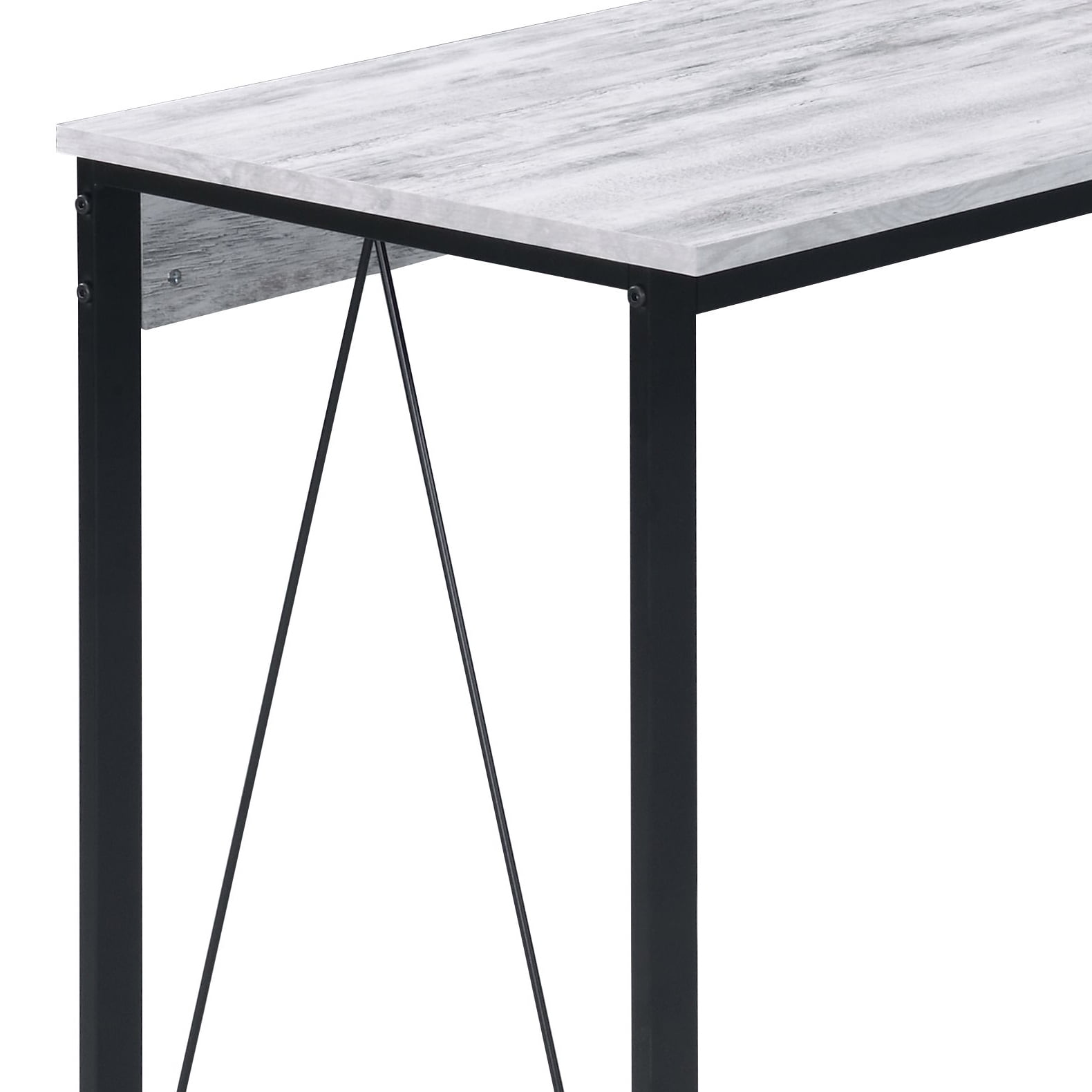 Writing Desk, White& Black Finish