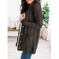 thumbnail image 2 of Women's Open Front Cardigan Sweater Casual Button Down Cable Knit Sweater Coat, 2 of 4