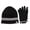 Black, variant on Men's Beanie and Glove Set-Ebony/Gray OS