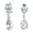 Clear-Apr, variant on Womens Vintage Style CZ Gemstone Leaf Teardrop Clip-On Earrings for Weddings & Proms