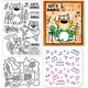 thumbnail image 1 of Sello de silicona transparente con diseño de gatos de cómic musical, troqueles de corte metálicos con dibujos de gatos, plantillas para manualidades con pintura y notas bendecidas., 1 of 9