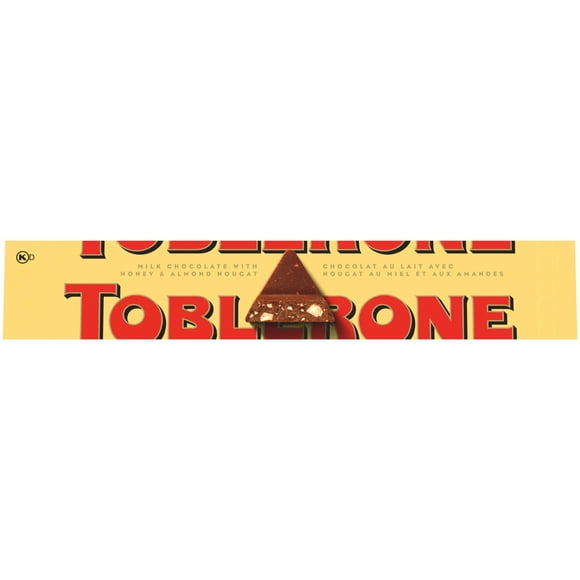 TOBLERONE, Premium Smooth Swiss Milk Chocolate Bar, With Honey and Almond Nougat, imported from Europe, Stocking Stuffer, Holiday Gift, 100 g