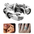 thumbnail image 1 of Creative Brambles Hands Embrace Anillos Abiertos Ajustable C Para El Día De San Valentín Cumpleaños Aniversario Cateissary AP006146-01, 1 of 6