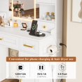 thumbnail image 3 of NUNU LAB 42 Inchs Large Vanity Desk with Mirror and Lights with 6 Drawers and 4 Cabinets, Big Women Makeup Table with Power Outlet, 3-Color Adjustable Lighting for Bedroom White, 3 of 14