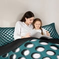 thumbnail image 4 of Manfei Neon Dense Holes Bedding Comforter Set 7 Pieces,Geometric Geometry Hexagon King Bedding Sets,Green Gray Bed Sheets,Breathable Bedroom Decoration Reversible, 4 of 7