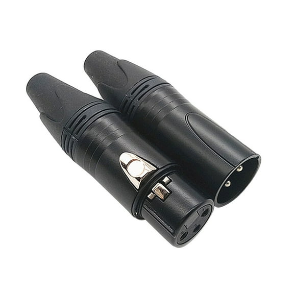 2 Female XLR to Male Mic Cable Connector 3-pin Socket