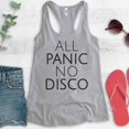 thumbnail image 2 of All Panic No Disco Tank Top, Ladies Racerback Tank Top, Nervous Introvert Panic Uneasy Tank, Heather Gray, X-Large, 2 of 3