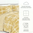 thumbnail image 5 of Noble Linens 3-Piece Yellow Daisy Medallion Reversible Print Comforter Set, Full/Queen, 5 of 9