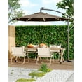 GOCAPTAIN 10FT Offset Patio Umbrellas with 24 Solar LED Lights, 8 Ribs ...
