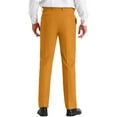 thumbnail image 3 of Lars Amadeus Solid Dress Pants for Men's Business Button Closure Flat Front Formal Trousers, 3 of 5