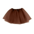 thumbnail image 2 of Girls Tutu Layered Tulle Skirt with Satin Lined Dance Non See-Through Tutu Halloween Costumes Coffee, 2 of 4