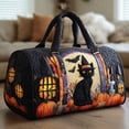 thumbnail image 5 of Halloween Tote Gift Bags, Puff Stitching Quilted Halloween Print Tote Bag, Portable Travel Shoulder Handbag, 5 of 6