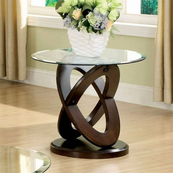 Furniture of America Darbunic Contemporary Wood End Table in Dark Walnut
