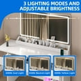 thumbnail image 3 of Dextrus Makeup Vanity Desk, Vanity Table with Large Mirror and LED Light & Charging Station, White, 3 of 8