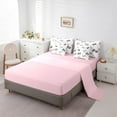 thumbnail image 5 of Manfei Polka Dots Bow Bedding Comforter Set 7-Piece for Girls, Striped Bowknot Full Bedding Set, Black Pink Stars Fitted Sheet Flat Sheet, Microfiber Bedroom Decor, 5 of 8
