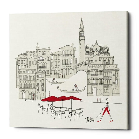 Epic Graffiti 'World Cafe IV Venice Red' by Avery Tillmon, Canvas Wall Art, 12"x12"