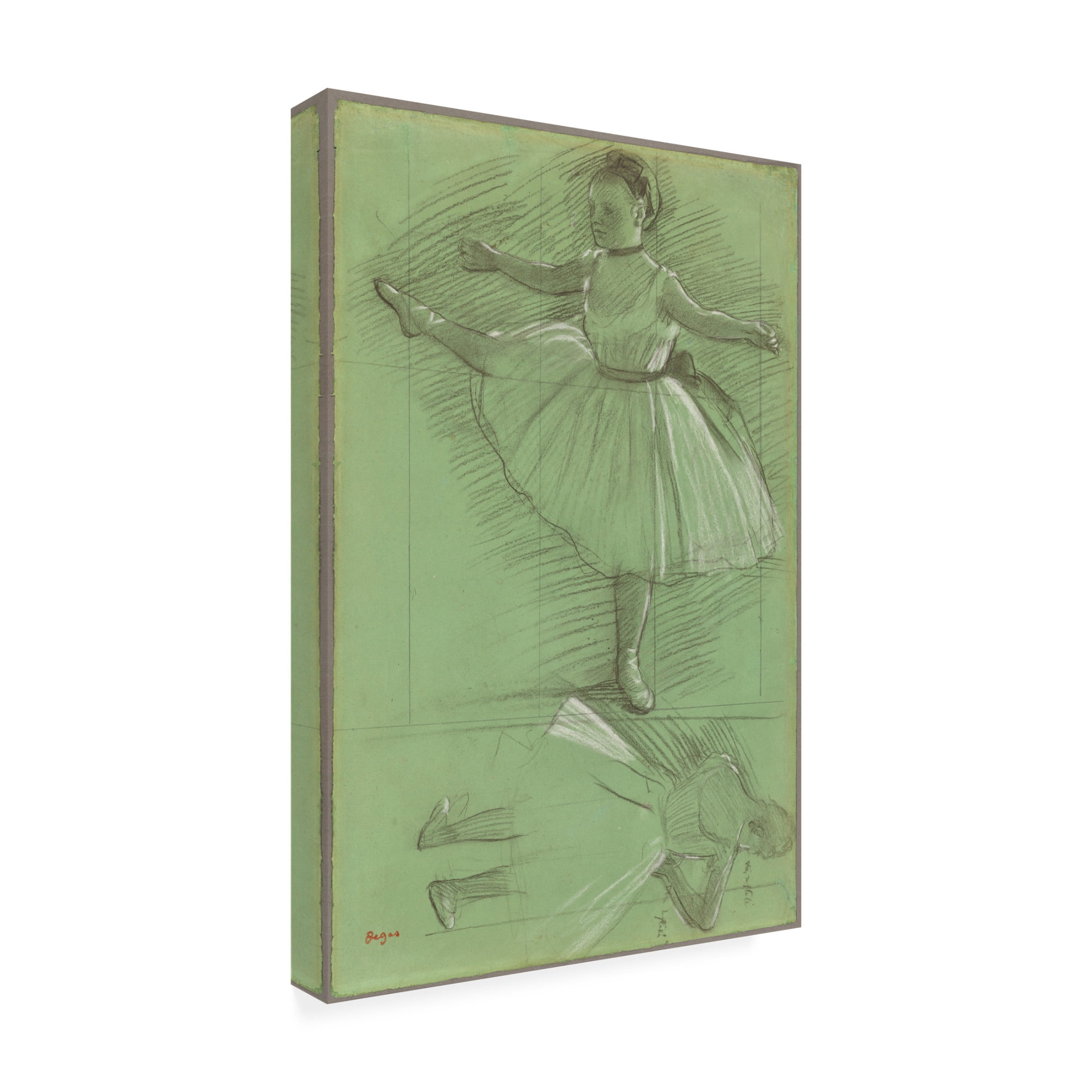 Edgar Degas 'Two Studies of Dancers, c.1873' Canvas Art - 22 x 32 Inches