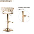 thumbnail image 5 of 24-32Inch Velvet Bar Stools,Counter Height Mechanical Lifting Swivel Barstools High Bar Chairs with Golden Leg Simple Bar Stool, Stools Chair with Footrest for Home Kitchen Island,Pub(Cream,Set of 2), 5 of 10