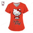 thumbnail image 1 of LS Nurse Uniform Women Short Sleeve Hello Kitty Working Uniform Pocket Blouse Scrubs Tops Nursing Medical Uniforms Accessories, 1 of 7