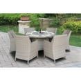 thumbnail image 3 of Outdoor Wicker Patio Furniture Set with Round Table and 6 Chairs - Natural, 3 of 6