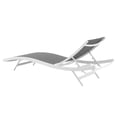 thumbnail image 4 of Lounge Chair Chaise, Set of 2, Aluminum, Metal, Steel, White Grey Gray, Modern Contemporary Urban Design, Outdoor Patio Balcony Cafe Bistro Garden Furniture Hotel Hospitality, 4 of 5