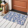 thumbnail image 4 of Watercolor Floral Entryway Rug 2'x3'&nbsp; Non Slip Front Door Mats, Spring Flower Leaves Botanical Blue Entrance Rugs Indoor Outdoor Carpet, Washable Floor Mats Small Area Rug for Bedroom Kitchen, 4 of 8