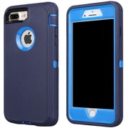 Entronix Heavy Duty Case Designed for iPhone 7/8 Plus Shockproof Triple Layer Rugged Case, Blue