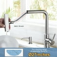 thumbnail image 5 of Wowow Pull Down Waterfall Kitchen Faucet with Soap Dispenser and 3-Mode Sprayer in Brushed Nickel for Kitchen Sink, 5 of 7