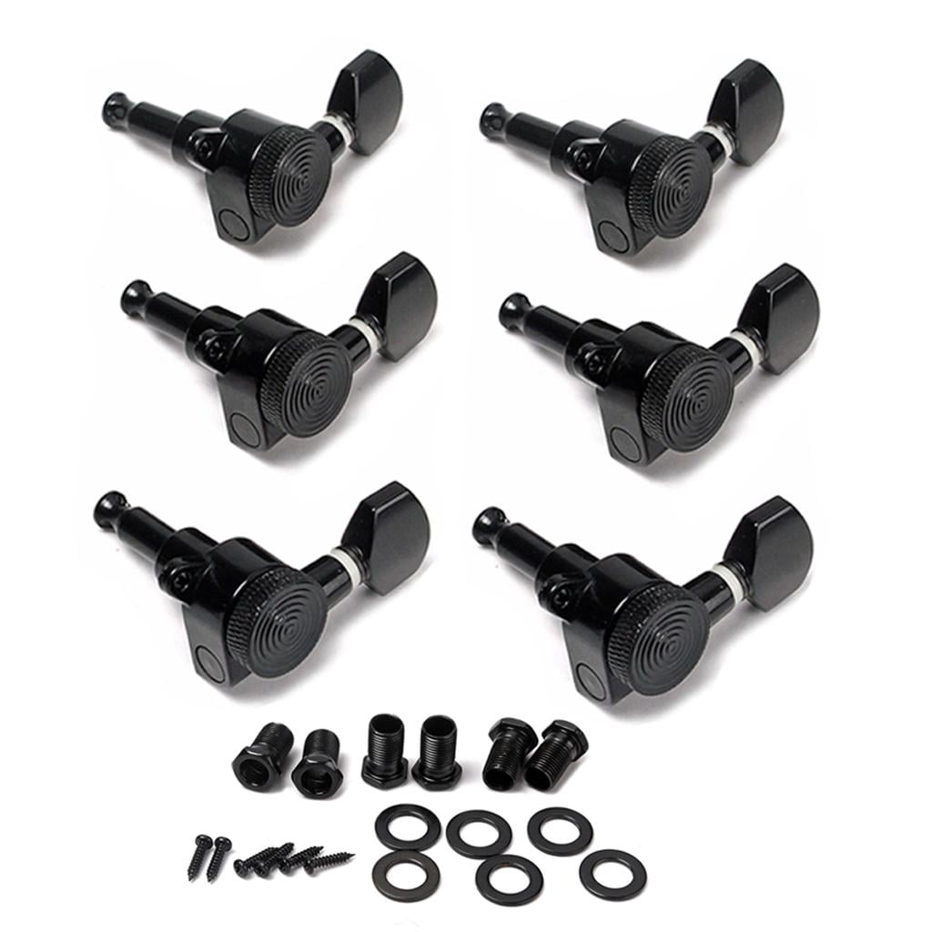 LeeQinersw 1 Set 6L Closed Electric Guitars Tuning Pegs Tuners Left Black Luthier Supply