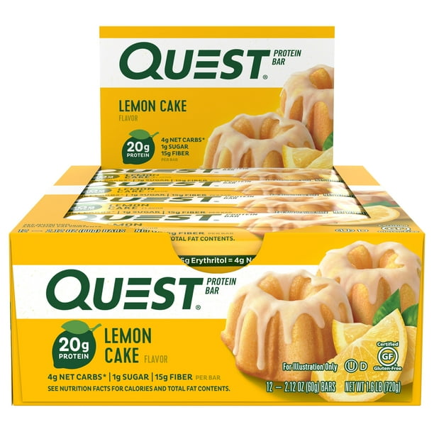 Quest Protein Bar Lemon Cake 12PK Quest Protein Bar Lemon Cake 12PK