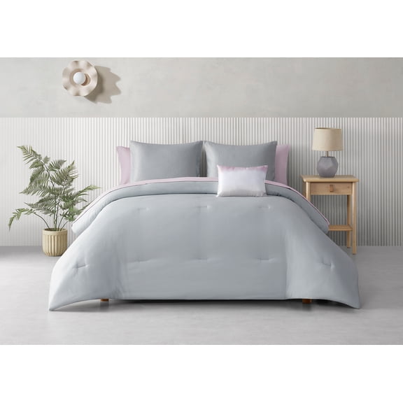 Beco Home Elizabeth 8-piece Bed in a Bag Gray Queen