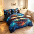 thumbnail image 2 of Homewish Tree Of Life Botanical Art 7-Piece Twin Bedding,Watercolor Gradient Bedding Comforter Set,Black Reversible, 2 of 8