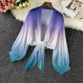 thumbnail image 5 of Tumotour Summer Shrugs Coats For Women Chiffon Tie Front Bell Sleeve Summer Long Sleeve Shawl Cropped Cardigans For Wedding Bride Dresses, 5 of 8