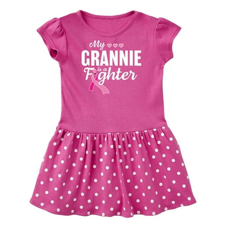 

Inktastic Breast Cancer Awareness My Grannie is a Fighter Gift Baby Girl Dress