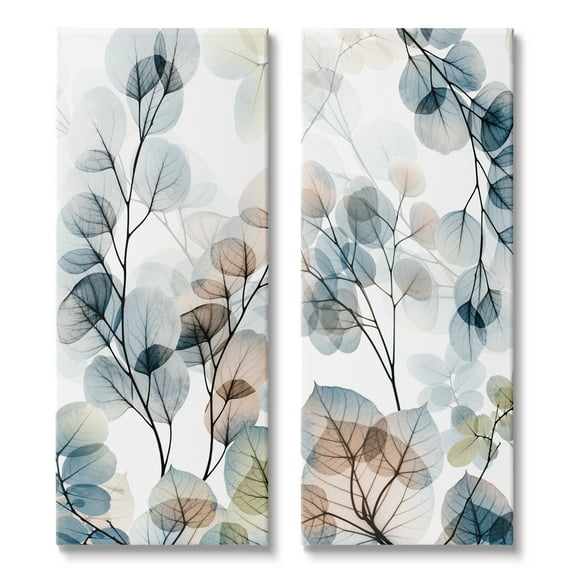 Stupell Industries Elegant Abstract Botanical Plant Leaves Pattern Collage , 10 x 24, Design by Albert Koetsier