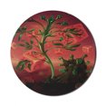 thumbnail image 1 of Psychedelic Mouse Pad for Computers, Trippy Surreal Picture with Fantasy Cubes and Unsual Plants Visual Motif, Round Non-Slip Thick Rubber Modern Mousepad, 8" Round, Scarlet Green, by Ambesonne, 1 of 2