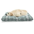 thumbnail image 1 of Abstract Pet Bed, Plaid Check Pattern with Diagonal Hatched Crossing Stripes and Squares, Resistant Pad for Dogs and Cats Cushion with Removable Cover, 24" x 39", Mint Green Dark Teal, by Ambesonne, 1 of 4