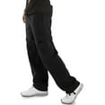 thumbnail image 2 of Ma Croix Mens Fleece Cargo Sweatpants Heavyweight Solid Open Bottom Long Pants, 2 of 3
