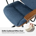 thumbnail image 5 of Ergonomic Adjustable Swivel Office Chair with Solid Wood Backrest and Premium Comfort Navy Cushion for Home Workplace, 5 of 8