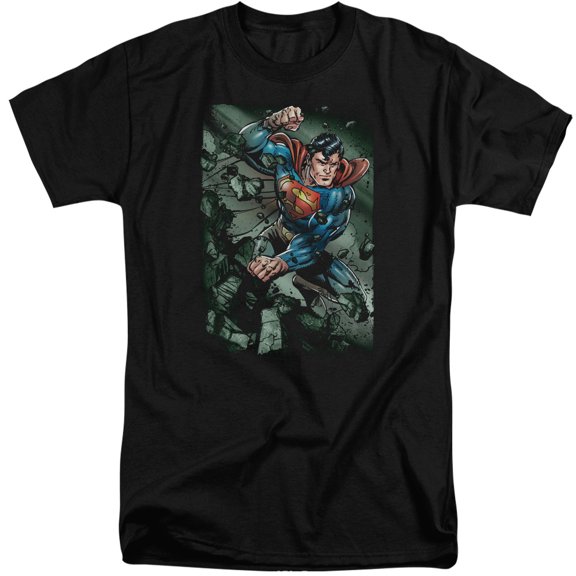 Superman Indestructible Adult Tall T-Shirt Black
