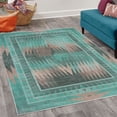 thumbnail image 2 of Geometric Area Rug with Non-Slip Backing, Rhombus Look Modern Ornament Ombre Inspired Color Gradient Details, Quality Carpet for Bedroom and Dorm Room, 4' X 5.7', Sea Green, by Ambesonne, 2 of 6