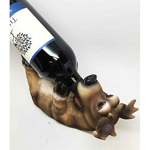 CUTE DEER ANTLER WINE HOLDER KITCHEN DECORATION SCULPTURE STATUE