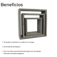 thumbnail image 4 of Set 3 repisas flotantes cuadradas minimalista Gris decora hogar ELLEGANCE HOUSEWARE FS39098, 4 of 5