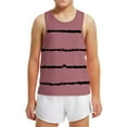 thumbnail image 6 of piuwrlz Summer Sleeveles Wide-StrapTank Tops Kids Girls Boys Lightweight Sports Vest Fashionable Round Neck Stripe Pullover Pink Size 10 Years, 6 of 6