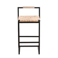 thumbnail image 5 of Counter Height Bar Stools Set of 2, Woven Counter Stool with Back and Footrest, Upholstered Armless Saddle Stool Kitchen Barstools Bar Chairs for Kitchen Island Counter, Home Bar, Bistro,, 5 of 9