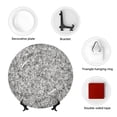 thumbnail image 4 of Salouo Silver Glitter Pattern Bone China Decorative Plate,Holiday Decor Decorative Ceramic Plates with Stand Elegant Home DéCor for Hallway/Living Room/Bedroom-7in, 4 of 6